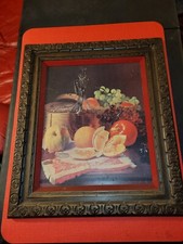 Vintage R.S. Dunning Brush Stroke No. 9115 Still Life Faux Wood Framed Print picture