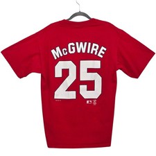 Vintage 1998 Mark McGwire #25 St. Louis Cardinals Nutmeg MLB Shirt Red Tagless picture