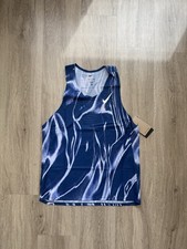Nike Aeroswift Singlet Blue/White Graphic Print Size M picture