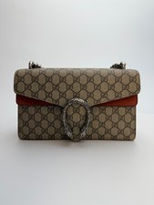 Auth GUCCI Dionysus Medium GG Supreme Canvas Shoulder Bag Antique Silver-tone picture