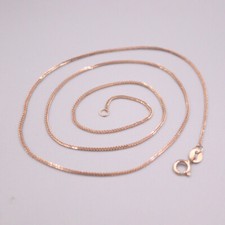 Real Au750 Pure 18K Rose Gold Chain 0.8mm Wheat Link Necklace 1.4-1.6g 17.9inch picture