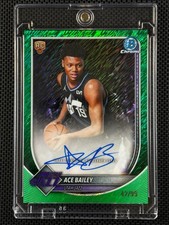 2025-26 Bowman Chrome Auto Ace Bailey #BCA-AB Green Shimmer Refractor /99 picture