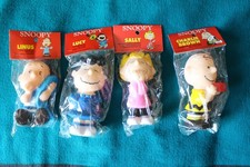 FOUR NIP Vintage Peanuts Squeaker Toys: Charlie Brown, Linus, Sally, & Lucy picture