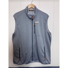 Orvis Mens Full Zip Fleece Vest Heather Gray Striped Lining XL Outdoor Hiking picture