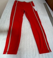 New Athleta Ultra High Rise Elation 7/8 Tight Red Gray Stripe Medium Legging $99 picture