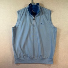 F&G Tech Golf Vest Mens L Light Blue Quarter Zip Reunion Logo Active Outdoors picture