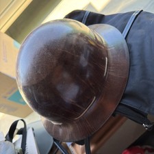 Vintage MSA Skullgard Fiberglass Full Brim Hard Hat Miner Safety Helmet Brown picture