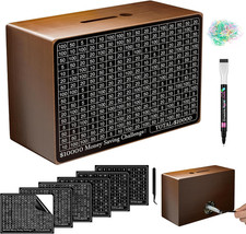 Wooden Money Saving Box, Cash Vault Savings Box for $10000 $5000 $3000 $1000 picture