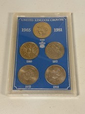 Simply Coins 5 COIN SET CROWNS OF GREAT BRITAIN UNITED KINGDOM 1965 ~ 1981 picture