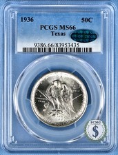 1936-D Texas Commemorative 50c NGC MS66 w/CAC - An Original Beauty picture