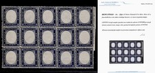 1862 - c. 20 SERRATED, BLOCK of 15 with INTEGRAL RUBBER and BDF, MNH. Certificate picture