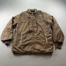 Vintage Silton California Jacket Mens Medium Brown Sherpa Lined Hood Zip 60s 70s picture