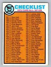 1973 Topps #453 Checklist 4th Series 397-528 Unmarked Vintage Baseball Card VG picture