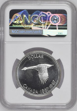 :1967 S1$ GOOSE DOLLAR ELIZABETH II CANADA NGC PL67CAM RARE R6 HIGHEST GRADES picture
