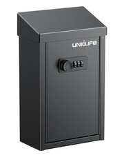 Metal Key Drop Box for Outside Security Donation Box with Combo Lock Black picture