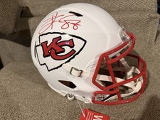 Fanatics COA Travis Kelce On Field White Color Rush Helmet Autographed picture