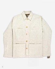 M.A+ Maurizio Amadei Linen-Cotton Work Jacket Beige Mens M picture