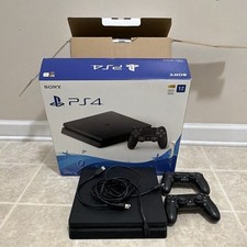 Sony PlayStation 4 Slim 1TB Black Console HDR w/ 2 DualShock 4 Controllers picture