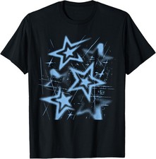 Y2K Grunge Stars 2000s Blue Cyber Vintage Graphic T-Shirt unisex T-Shirt picture