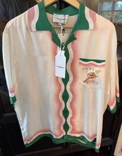 Casablanca Le Jeu De Ping Pong Silk Shirt MS22-SH-014 Size L NWT picture