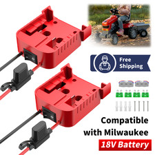 2-Pcs Power Wheels Adapter for Milwaukee 18V Battery DIY Upgrade Fuse Switch picture