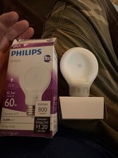 11 Philips Slimstyle A19 = 60w LED Dimmable 25,000 Hour Lightbulb SLIM 800LUM picture