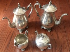 Vtg F.B Rogers Silver Co 1883 Silverplate 4Pc Tea Coffee Set Teapot Creamer picture