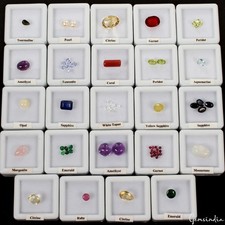 70 Pcs Estate Genuine Semi Precious Loose Gemstone Lot Collection 200$ Plus Retl picture