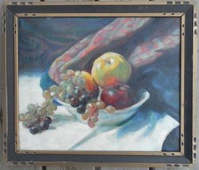 MAURICE STERNE (1878-1957) OLD OIL PAINTING CANVAS FRUIT BOWL TABLE STILL LIFE picture