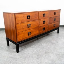 Mid Century Modern Dresser Credenza Dixie 9 Drawer Vintage Walnut Danish Drexel picture