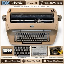 Vintage IBM Selectric I Model 71 Electric Typewriter Brown Tested Working W Acce picture