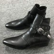 Occident Men's Leather Pointed Toe Buckle Ankle Boots Casual Punk Party Shoes SZ picture