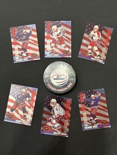 1994-95 Classic Team USA Women's Hockey 6 Card Set + 2002 USA Hockey Puck picture