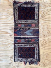 Genuine Antique Turkish Wool Rug Saddlebag 38” x 15” picture
