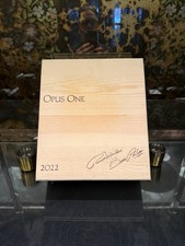 Opus One 2022 Wooden Wine Crate 3 Btl Signed Mondavi & Rothschild Napa Collector picture