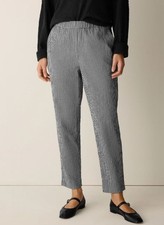 NEW Eileen Fisher Women Organic Cotton Pucker Check Tapered Pant Size PL  NWT picture
