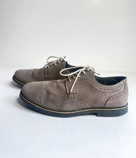 Alpine Swiss Beau Genuine Leather Beige Suede Wingtip Brogue Oxford S817 Size 9 picture