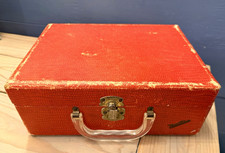 VTG 1950s Vacationer Red Faux Croc Small Suitcase 12” Photo Prop Retro Decor picture