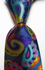 New Classic Paisley Multicolor JACQUARD WOVEN Silk Men's Tie Necktie picture