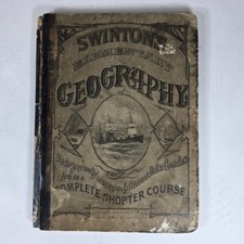 Swinton's Elementary Geography & Complete Shorter Course 1875 Antique Textbook picture