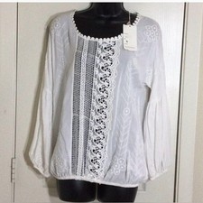 Monoreno long sleeve embroidered blouse. NWT, Size Small picture