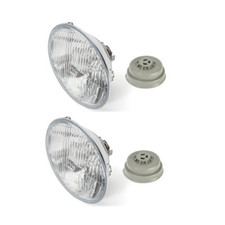Pair of Hella 7 INCH Glass Lens E-Code H4 Headlight Conversion Housing Kit H6024 picture