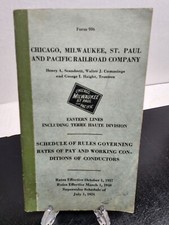 Chicago Milwaukee St Paul Pacific Railroad Co 1937-40 Conductor Rules Handbook picture