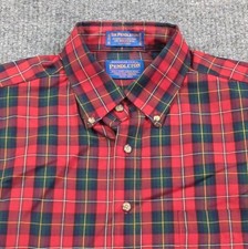Vintage Sir Pendleton Shirt Mens Large Tartan Plaid Worsted Wool Long Sleeve picture