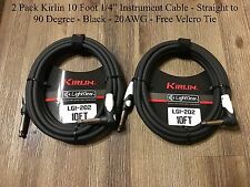 NEW 2-Pack Kirlin 10 ft Patch Cable 1/4