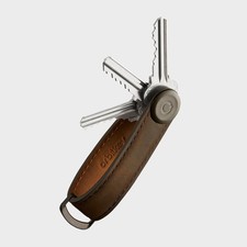 Orbitkey Crazy Horse Leather Slim Secure Key Organizer,Carry 2-7 Keys, Oak Brown picture
