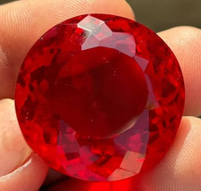 AAA+ Large Mozambique Red Ruby 88.00 Ct. Round Cut Loose Gemstone Gift for Women picture