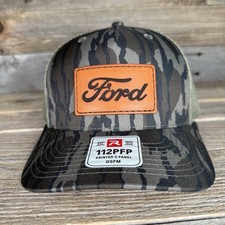 FORD BOTTOMLAND CAMO Richardson leather patch Trucker hat picture