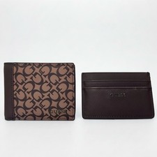 Guess Men's Bifold Wallet & Card Holder Set Brown Monogram 521066474 picture