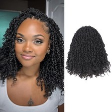 Pelokaa Yanky Twist Crochet Hair - 12 Inch 8 Packs (240 Strands) Natural Black P picture